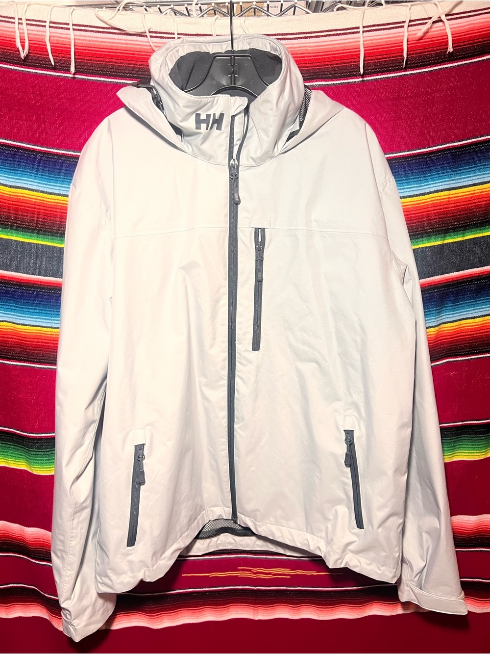 Helly Hansen Crew Hooded Midlayer Jacket in Grey Fog Size XL Regular